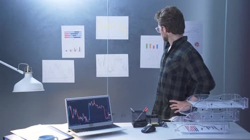 Stock market analysis, charts and trader.