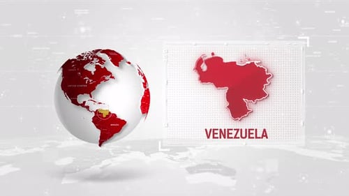 Modern Digital Globe Spinning and Country Map Reveal