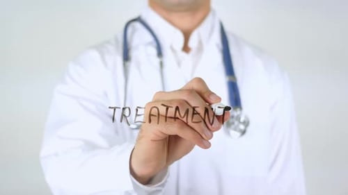 Treatment Doctor Writing on Glass
