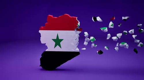 Syrien-Karte mit Flagge
