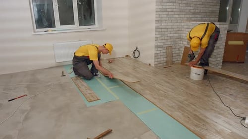 Laying Floorboard