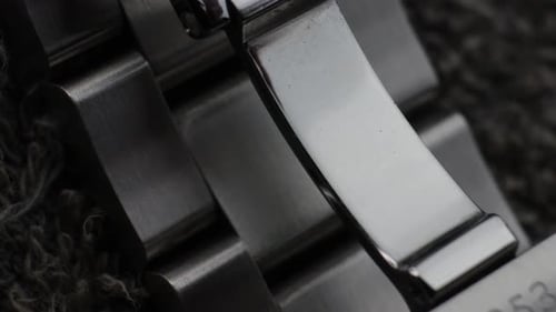 Macro Shot of Shiny Metal Watch Band