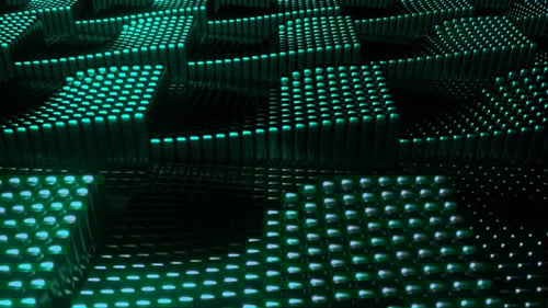 Turquoise Infinite Cycle Of Column Growth Background Vj Loop I 4K