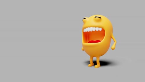 3D Cartoon Character Laughing Animation