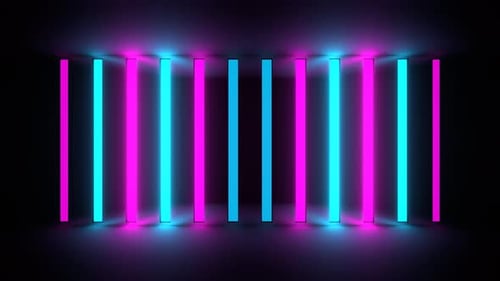 Pink And Cyan Neon Lights Wall Background Vj Loop In 4K