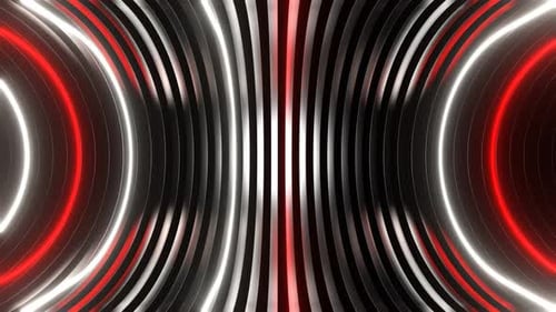 Red And White Neon Oval Side Tunnel Background Vj Loop In 4K