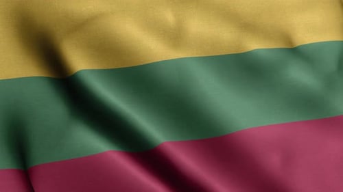 Seamless Loop Waving Flag of Lithuania