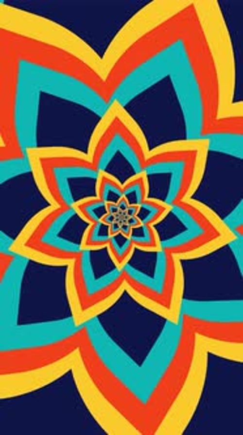 Abstract Striped Concentric Star Shapes Expanding Background Loop