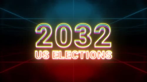 2032 US Elections Animation Retro Background