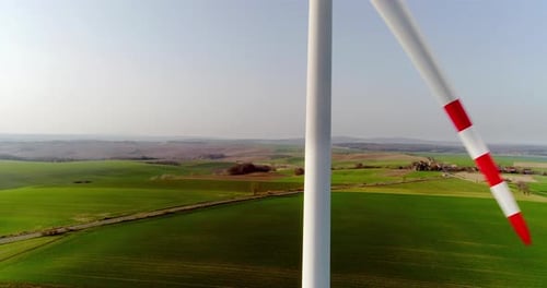 Renewable Energy Large Windmills With Blades Ecology Wind Turbines Aerial View