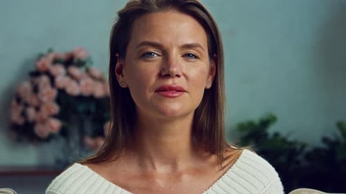 Woman changing facial expressions in slow motion