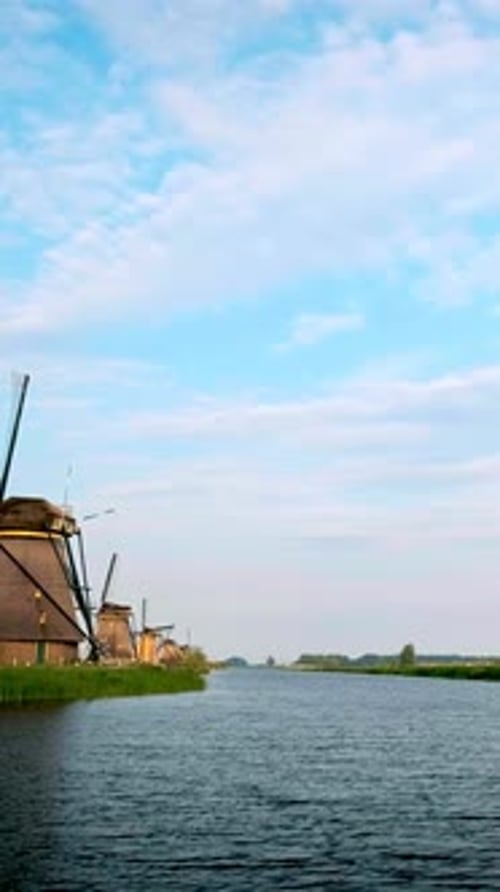 Windmills at Kinderdijk in Holland Netherlands