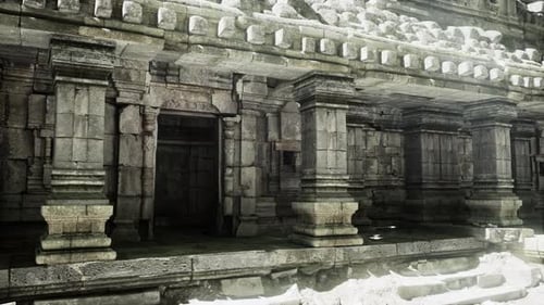 Exploring Ancient Stone Architecture in the Ruins of Cambodia at Dawn