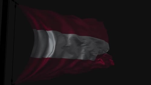 Österreich-Flagge mit schwarzem Hintergrund