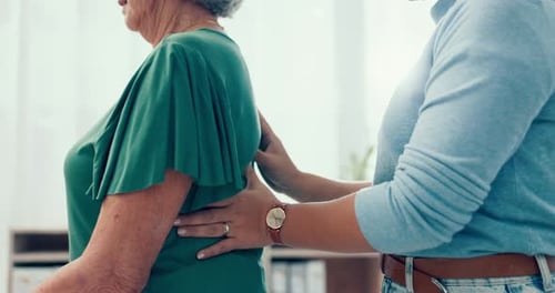 Assisted Back Massage in Bright Room