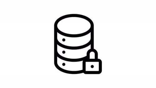 Animated Flat Design Icon of Database Security