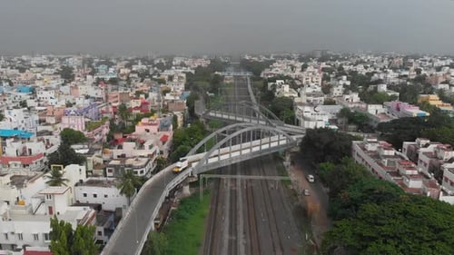 Local Train Parked in Railway Station Chennai, India During The Coronavirus Outbreak In Chennai, Ind
