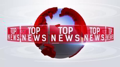 Dynamic Global News Broadcast Opener with Rotating Text