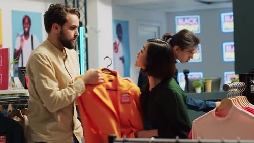 Aggressive Shoppers Fighting in Store