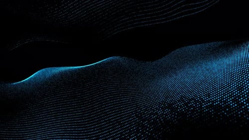 Futuristic Flowing Blue Particle Waves Background