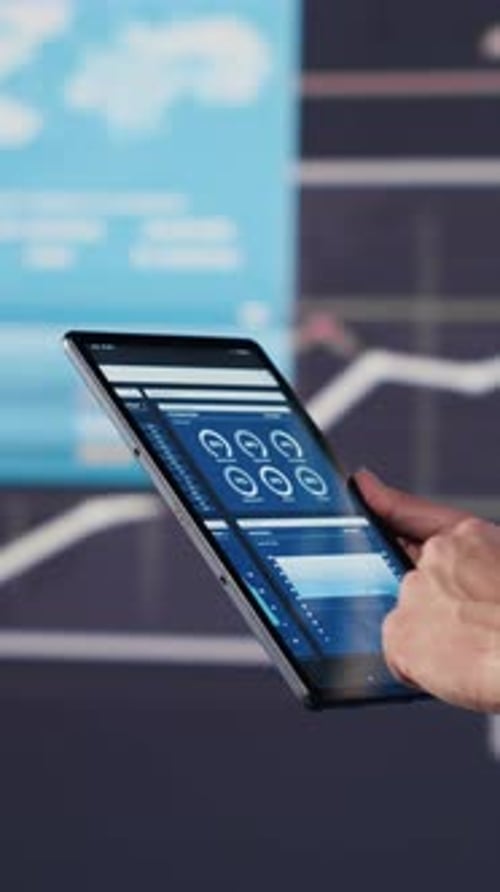 Hand Scrolling Charts on Tablet Device