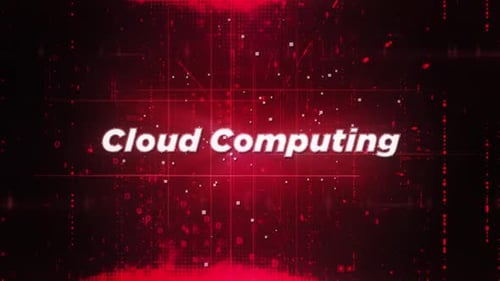 Cloud Computing Word Matrix Hi Tech Background