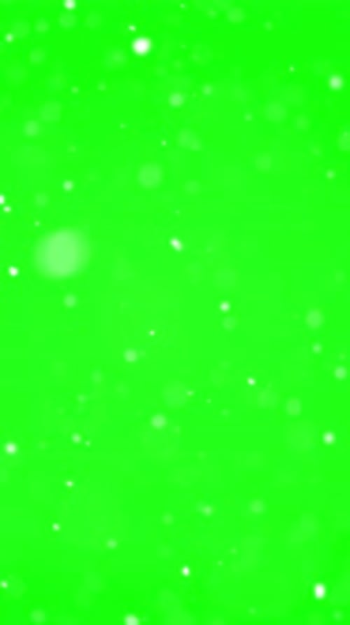 Vertical Snow Falling on Green Screen Background, Winter Overlay Effect
