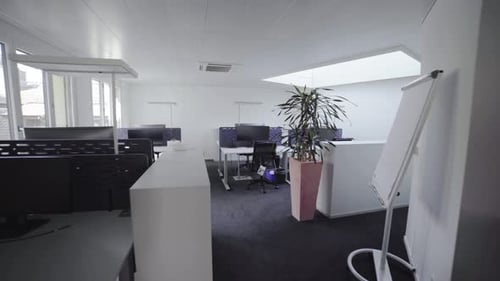 Empty Office Desk Workplace Covid Telecommuting