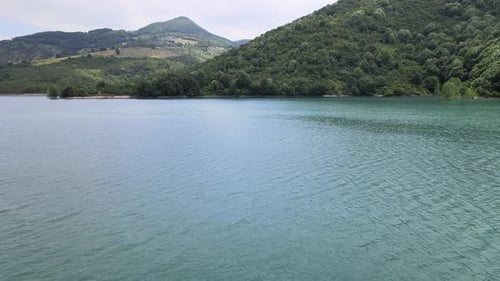 aerial lake mountains