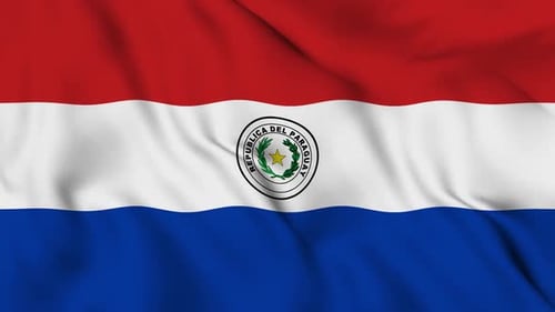 Realistic Waving Flag of Paraguay