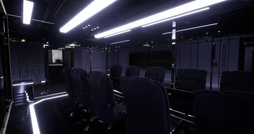 Animated Futuristic Conference Room Interior Background