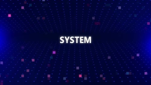 Futuristic Digital Grid And System Text Reveal