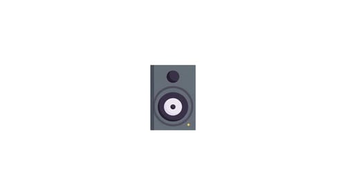 Flat Design Speaker Icon Vibrating Animation