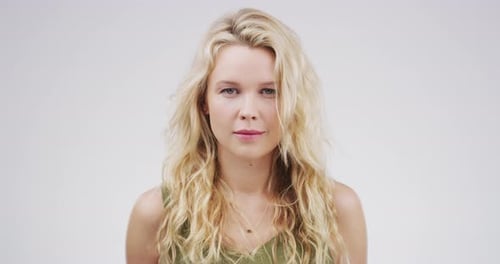 Blonde Woman Portrait with Clean Background