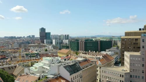 Aerial Shot of Vienna, Austria on Beautiful Summer Day