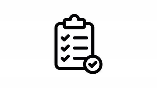 Animated Checklist Icon Flat Design for Business Progress