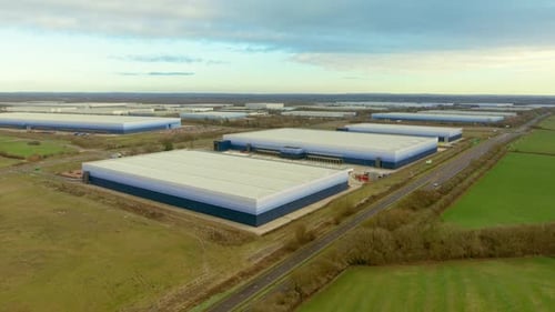 Extensive Warehouse Parks Operating Logistics Functions Within Regional Industrial Zone Scaled