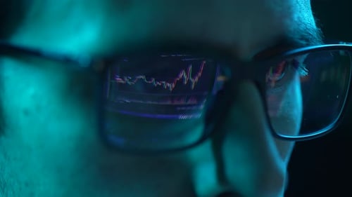 Intense Stock Market Analysis at Night