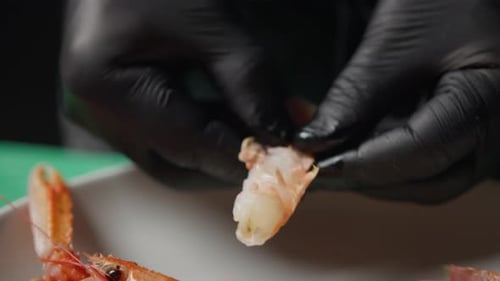 Preparing Fresh Prawn by Peeling its Shell