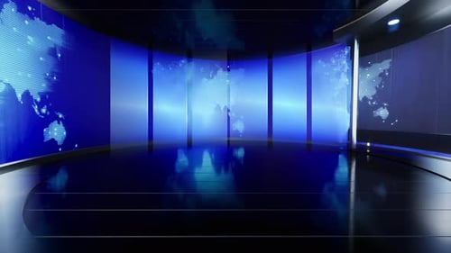 3D Virtual Studio, News Studio Background