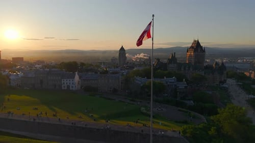Quebec city on beauty sunset