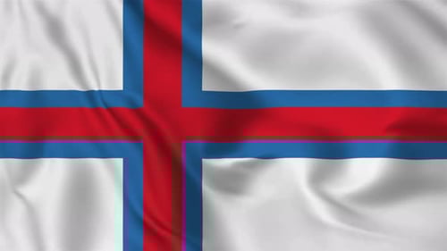 Faroe Islands National Flag Waving Seamless Loop Animation