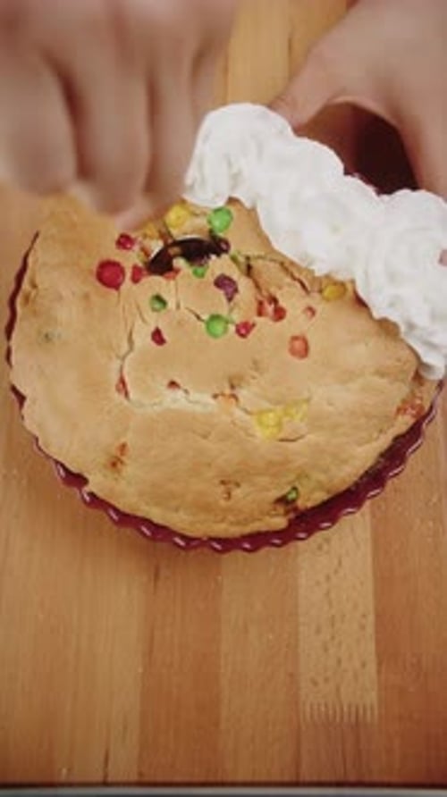 Cutting Sweet Pie From the Oven