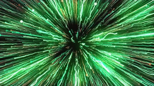 Kosmischer Stream mit leuchtenden Linien auf schwarzem Hintergrund