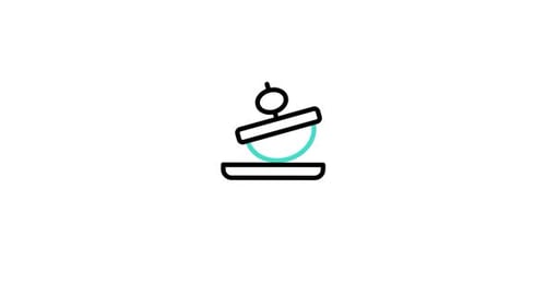 Minimalist Animated Line Art Dessert Icon Build-Up