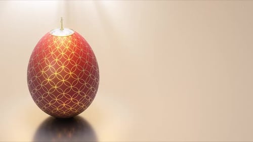 Animated Easter Egg with Golden Cross and Ornate Pattern