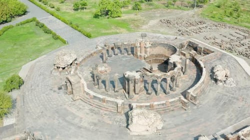 Ruins of the Zvartnos temple in Yerevan, Armenia.