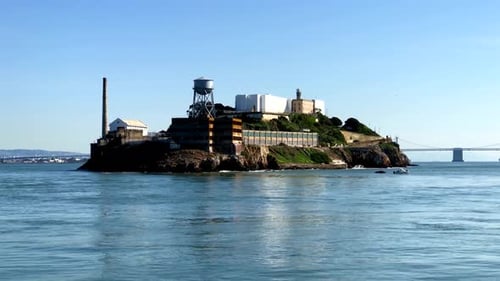 Aerial View Over San Francisco Bay Of Alcatraz And Bay Bridge 2