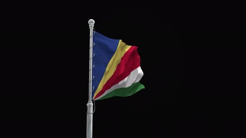 Realistic Waving Seychelles National Flag Animation
