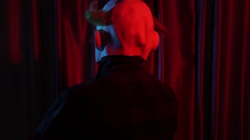 Man with Scary Clown Mask Turns Around